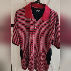 Slazenger Red and Black Striped Polo Shirt